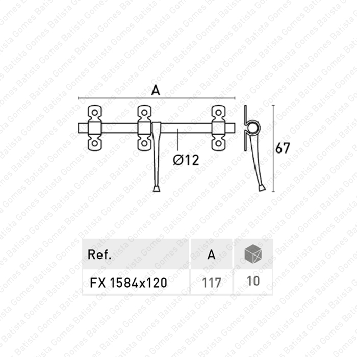 Fecho - A�O LACADO PRETO